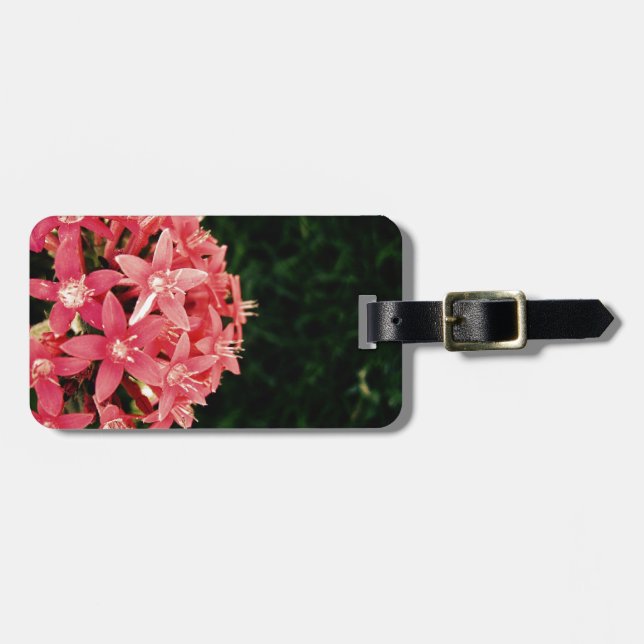 Rosa Blume Gepäckanhänger (Vorderseite horizontal)