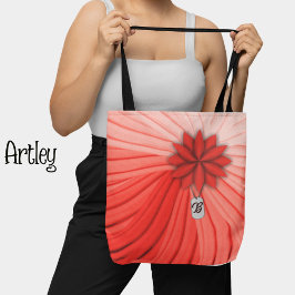 Rosa Blume gepacktes Gewebe Metal Tag Monogramm