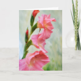 Rosa Blume Gladiolus Art Note Card Karte