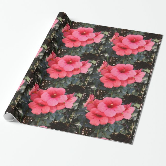 Rosa Blume glänzendes Wrapping Paper Geschenkpapier (Ungerollt)