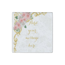 Rosa Blume Gold Barock