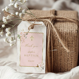 Rosa Blume Gold Taufe Geschenkanhänger