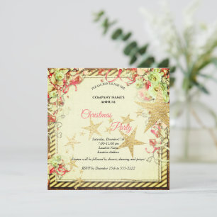 Rosa Blume, goldene Sterne und goldener Weihnachts