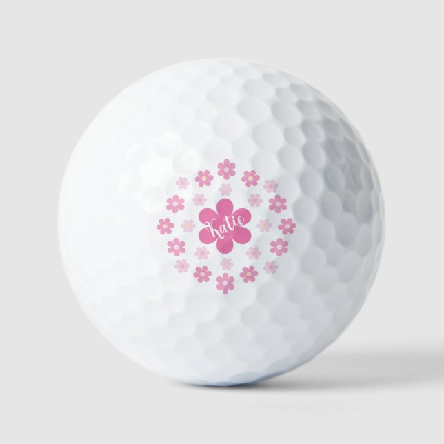 Rosa Blume Golfball (Vorderseite)