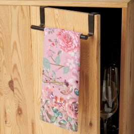 Rosa Blume Grafikarbeit, rosa Blumenreste Geschirrtuch