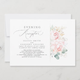 Rosa Blume Grün Eleganter Abend Empfang Einladung