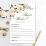 Rosa Blume Grün - Ratschläge und Wünsche Karte<br><div class="desc">Blush Pink Blume Greenery Advice & Wishings Card. Persönlich mit dem Namen der Braut und dem Datum der Dusche. Für weitere Anpassungen klicken Sie bitte auf den Link "Weiter anpassen". Wenn Sie Hilfe benötigen,  kontaktieren Sie mich bitte.</div>