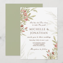 Rosa Blume Grüne Christliche Hochzeit