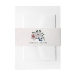 Rosa Blume Grüne Hochzeit Einladungsbanderole