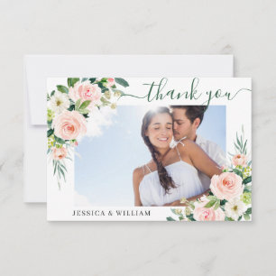 Rosa Blume Grünpflanzen FOTO Dankeskarte