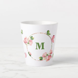 Rosa Blume Grünschmetterlinge Milchtasse