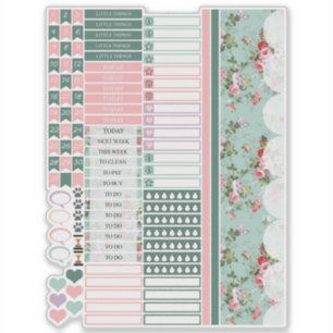 Rosa Blume Happy Planner Stickers Aufkleber