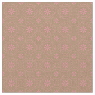 Rosa Blume hellbraun   Blumenmuster Stoff