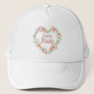 Rosa Blume Herzkranz Team Bridge Truckerkappe