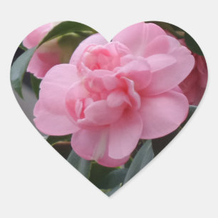 Rosa Blume Herzsticker Herz-Aufkleber