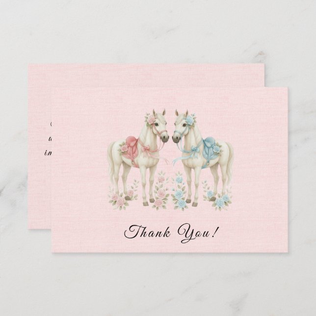 Rosa Blume Hochzeit des Wasserrochen Dankeskarte (Vorne/Hinten)