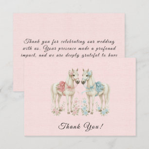 Rosa Blume Hochzeit des Wasserrochen Dankeskarte