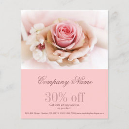 Rosa Blume Hochzeit Florist Flyer