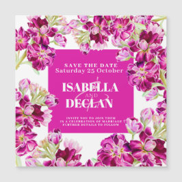 Rosa Blume Hochzeit speichern das Datum Magnetkarte