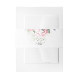 Rosa Blume Hochzeitsfeier Einladungsbanderole