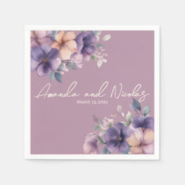 Rosa Blume Hochzeitspapierservietten Serviette