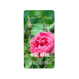 Rosa Blume Hochzeitsweinetiketten. Adressaufkleber
