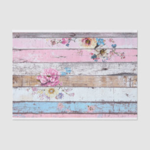 Rosa Blume Holzputz-Dekopapier Seidenpapier