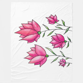 Rosa Blume Hübsch Minimalistische Farbe Kunst, Dic Fleecedecke