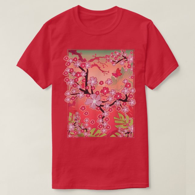 Rosa Blume Hübsch Sakura Lover Japanisch Cherry Bl T-Shirt (Design vorne)