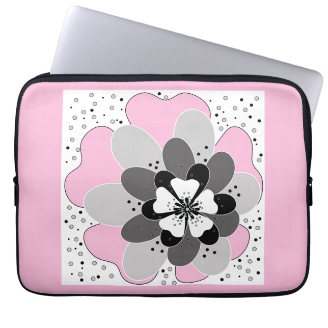 Rosa Blume im Frühjahr Laptopschutzhülle (Vorderseite)