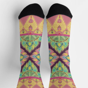 Rosa Blume im Garten Socken