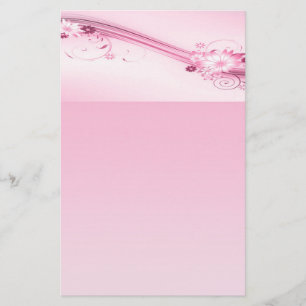 Rosa Blume in Wellen Briefpapier