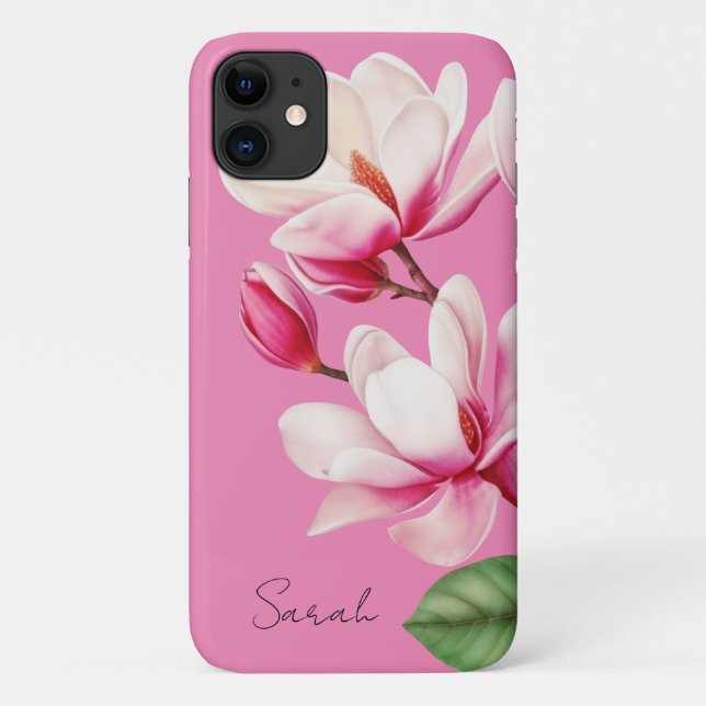 Rosa Blume Individuelle Name Blumenmuseum Case-Mate iPhone Hülle (Rückseite)