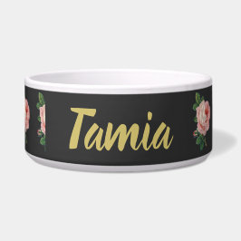 Rosa Blume individuelle Name grau Napf