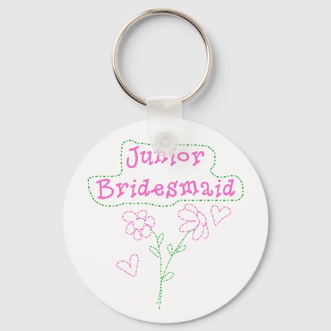 Rosa Blume Junior Bridesmaid Schlüsselanhänger (Vorderseite)
