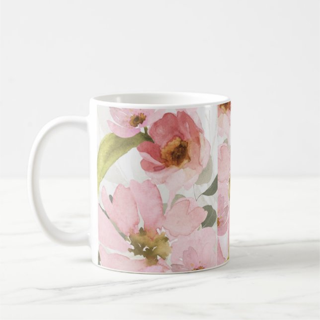 rosa Blume Kaffeetasse (Links)