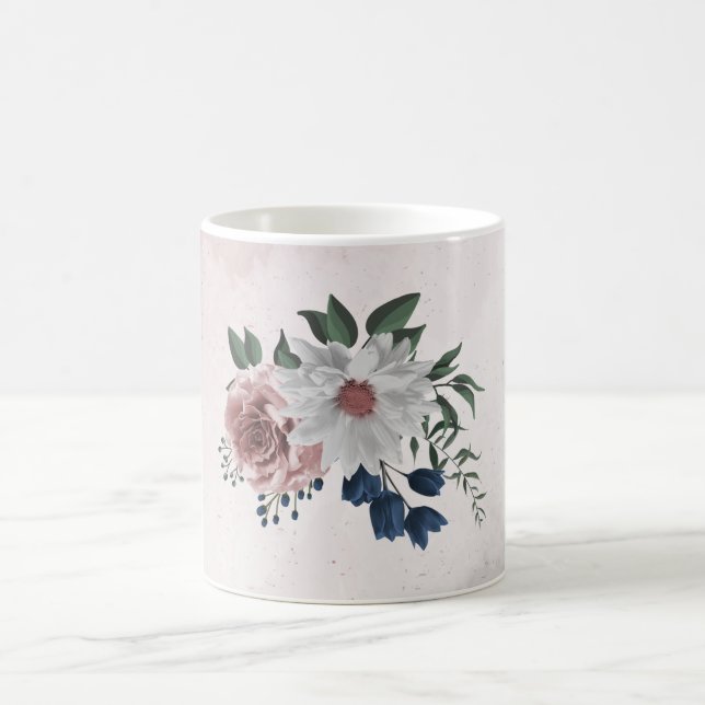 Rosa Blume Kaffeetasse (Mittel)
