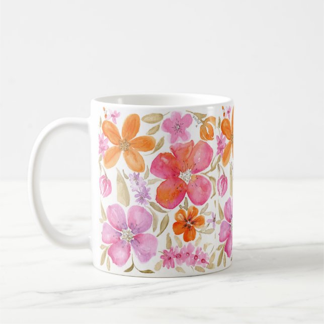 Rosa Blume Kaffeetasse (Links)