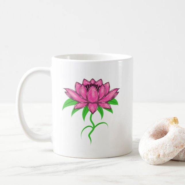 Rosa Blume Kaffeetasse (Mit Donut)