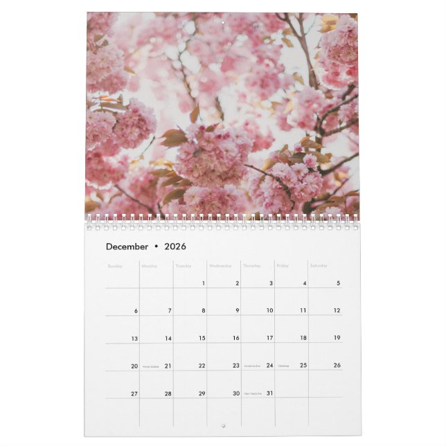 Rosa Blume Kalender (Dez 2026)