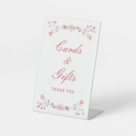 Rosa Blume Karten und Geschenke Sockelschild