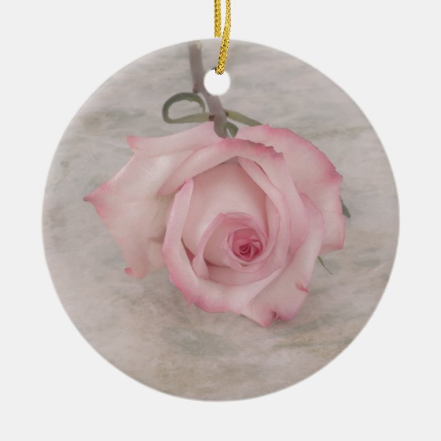 Rosa-Blume Keramik Ornament (Vorne)