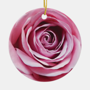 Rosa Blume Keramik Ornament