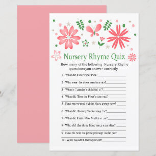 Rosa Blume Kinderzimmer Rhyme Quiz Kinderduschensp