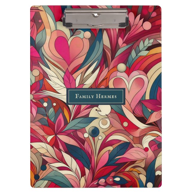 Rosa Blume Klemmbrett (Vorderseite)