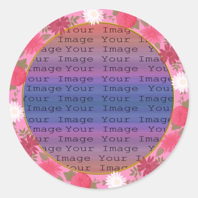 Rosa Blume, kundenspezifische Round Stickers (Vorderseite)