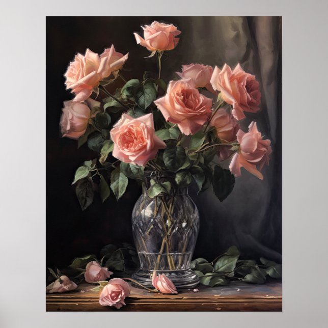 Rosa Blume Kunst drucken Poster (Vorne)