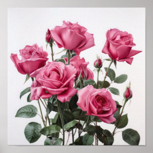 Rosa Blume Kunst drucken Poster