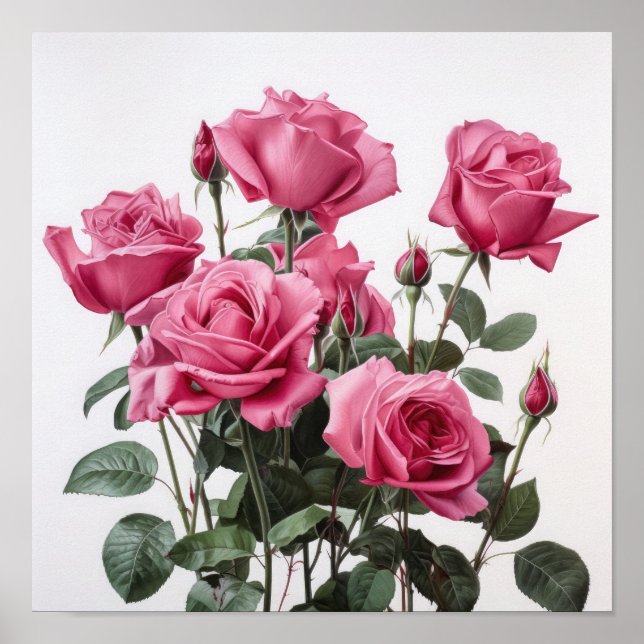 Rosa Blume Kunst drucken Poster (Vorne)
