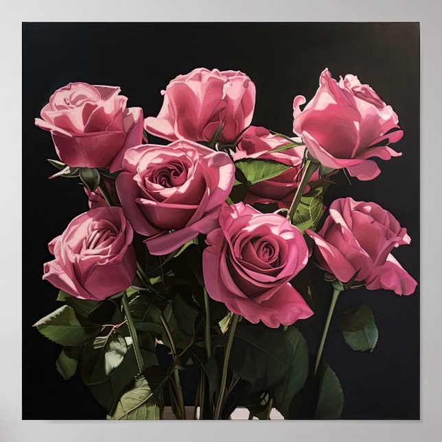 Rosa Blume Kunst drucken Poster (Vorne)
